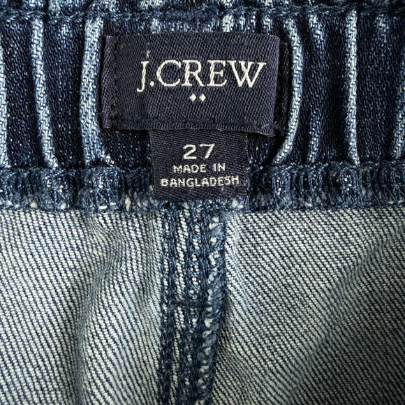J.Crew Women’s Light Wash Denim Wide Leg Pants Pull‑On Elastic Waist Size 27 - Picture 4 of 11